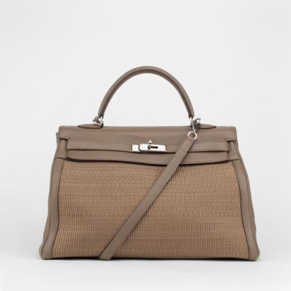 SOLD Hermes Crinoline Etoupe Kelly 35 - Picture 2 of 9